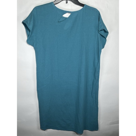 Soft Surroundings Modern Gauze Tunic Top Blouse Tropical Teal Size PS *read* - Picture 11 of 11